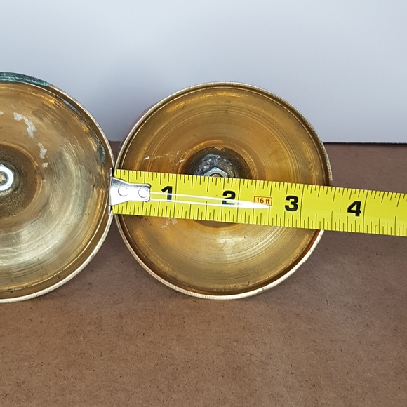 Brass Enameled Mask Statues, 2 Piece Set - Picture 7 of 8